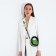 Bag-clate on magnet, long belt, green color
