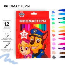 Felt -tip pens, 12 colors, in a cardboard box, PAW PATROL