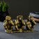 Figure "Three chimpanzees on the branch" aged brass, 20x12x6cm