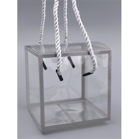 PET box with handles, silver, 10 x 10 x 10 cm-1