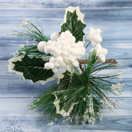 Decor "Winter Dreams" Stars of the Berry Leaflets, 18 cm-1