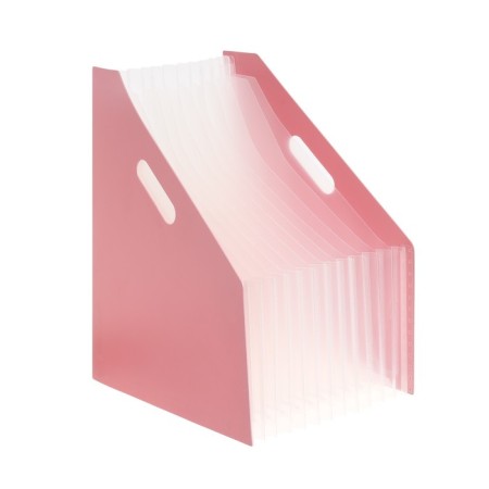 A4 vertical tray for A4, plastic, 12 departments, pink pastel-1