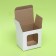 Box under a mug, with a window, white 12 x 9.5 x 12 cm