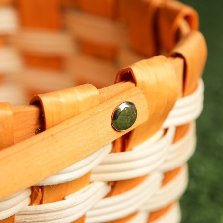 Wicker basket, orange, 16.5 × 9.5 × 20 cm, veneer-5