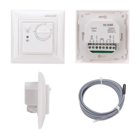 The mechanical thermal regulator RX-308B is white (compatible with the Legrand series Valena) Rexant-1