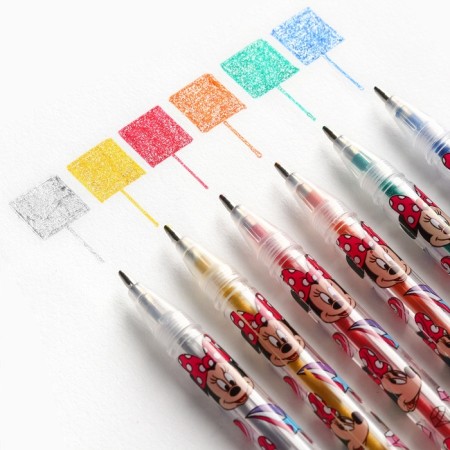 A set of gel handles with sparkles, 6 colors, Minnie Mouse-5