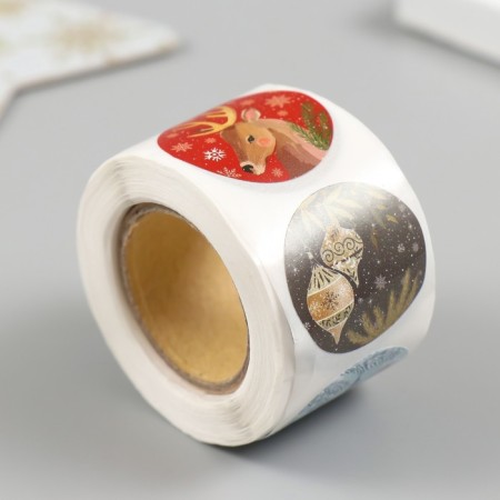 New Year Stick Paper "New Year's toys" d = 2.5 cm 252 pcs in the roll-1