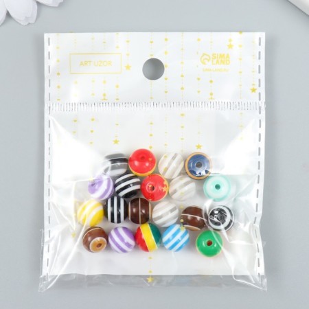Beads for creativity plastic "Rainbow balls" set of 20 pcs 1x1 cm-4