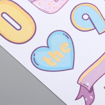 Plastic sticker with a gold contour "Teenage" 28.5x10.5 cm-2