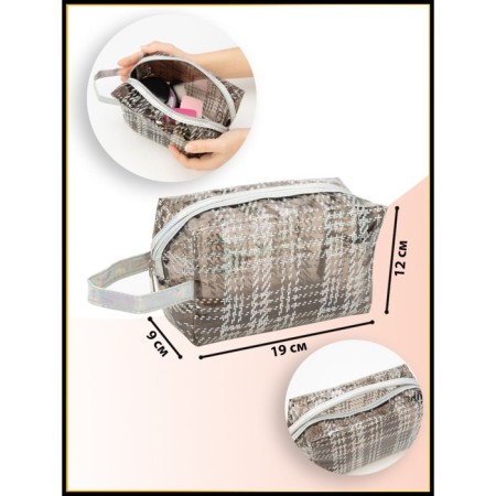 Lightning cosmetic bag, beige color-3
