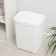 Besnaya basket with a rattan lid, 40 l, 37 × 29 × 48 cm, white color