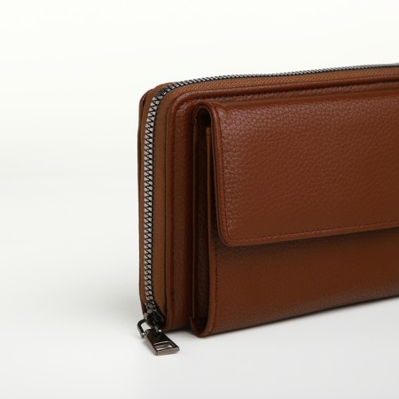 Male clutch on lightning, textura, brown color-2