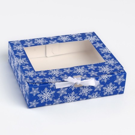New Year's folding box "Snowflakes" 20 x18 x 5 cm, New Year-1