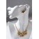 Set 2 objects: earrings, necklace "flowers" trio, milk color in gold, 45 cm