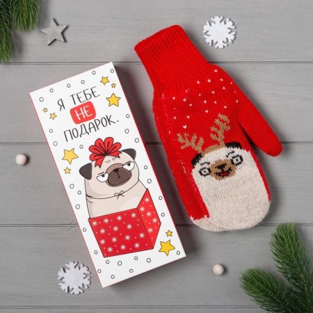 Women's mittens in a gift box "Gift" r. 19