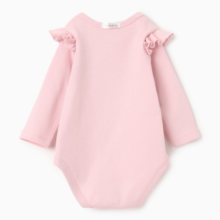 Body with a long sleeve, pink color, height 74 (6-9 months)-4