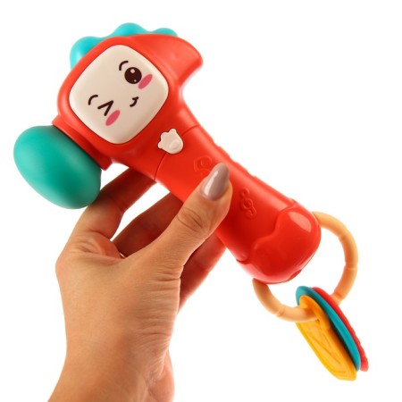 Musical rattle "Hammer", glows, color mix, crush me-1