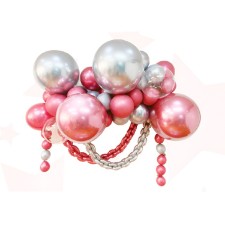 Set for creating compositions from balloons, set of 52 pcs., Silver, pink