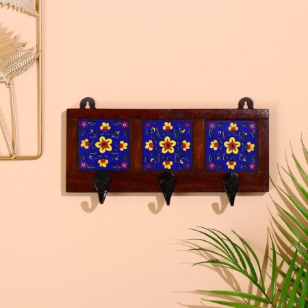 Hanger "patterns" wood, 3 hooks