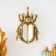 Panel interior polystone "Mirror beetle rhino" gold 13x4x22 cm