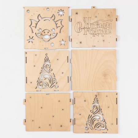 Casket-Cub "Dragon Muzzle" natural 15.5x15x14 cm (set of 6 parts)-4
