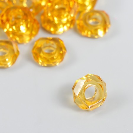Beads for creativity plastic "Gaika" set 20 pcs Amber 1.3x1.3x0.5 cm-1