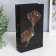 Safe-book wood to the leatherette "Golden petals on black" 21x13x5 cm
