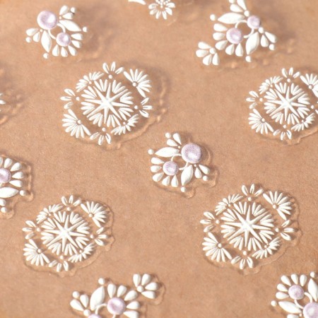 Nail stickers "3D patterns", voluminous, white color-2