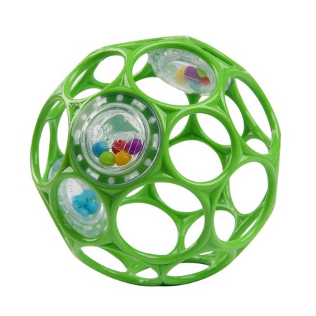 Developing toy Bright Starts, OBALL ball, with a rattle, green color