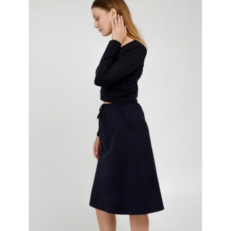 Female skirt, size 50, dark blue color-8