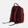 A backpack with a zipper, rise, 2 outer pockets, a laptop department, red color