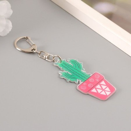 Acryl keychain "Cactus in a pink pot" 3x5.8 cm-1