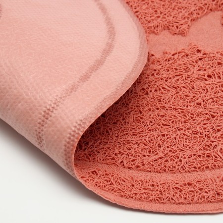 2-in-1 rug for a bowl/animal toilet two circles, 47 x 26 cm, pink-4