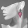 Earrings Assorted "Heart" strawberries, pink color in silver