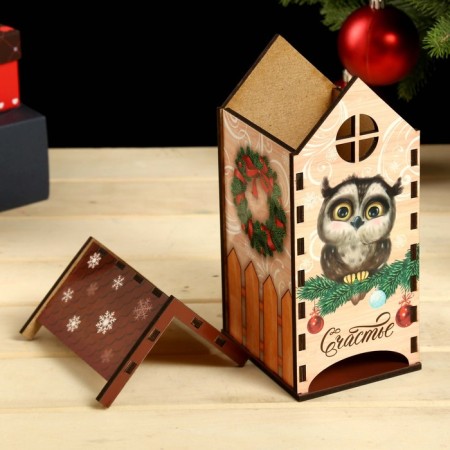 New Year's tea house "Owl. Happiness" 20x10.5x9.5 cm-3