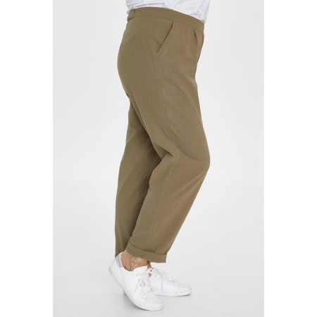 Female trousers, size 54, green color-4