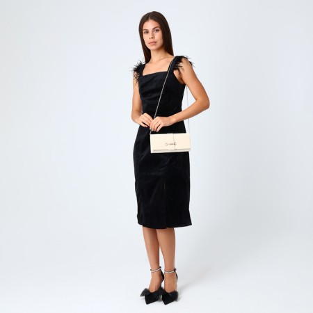 Female bag on a magnet, beige color-6