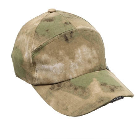 Hat "Neon" with a flashlight, mixed fabric, moss, size 59-60