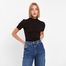 Women's T-shirt Minaku Slim Fit: Black color, rr 46