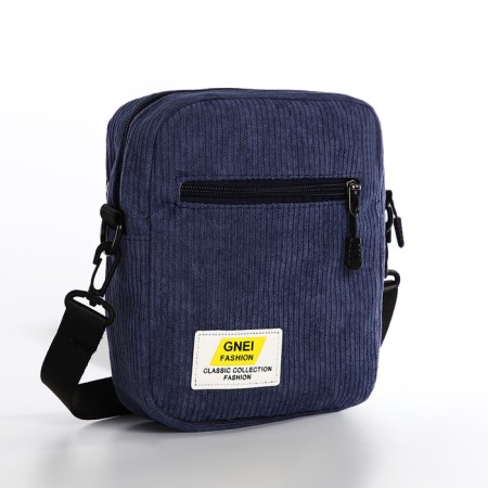 Youth bag with a zipper, blue color-1