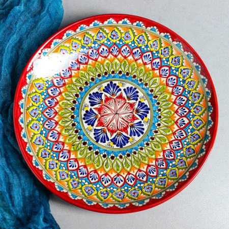 Largan Rishtan ceramics "Patterns", 32 cm, red-4