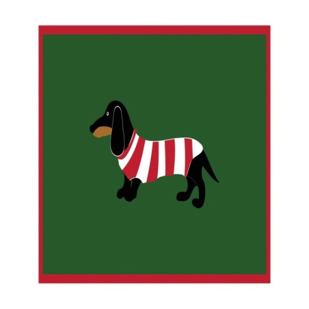 A set of napkins for setting the table “Dachshund in a striped T -shirt”, rectangular, size 32x46 cm, 4 pcs-2