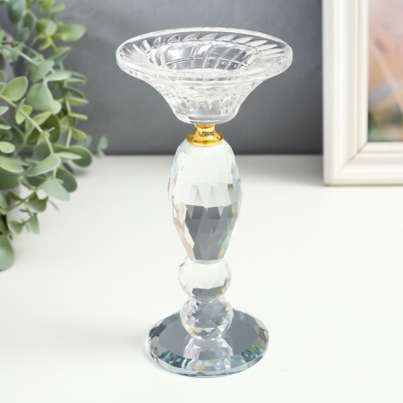 Glass of Glass for 1 candle "Elisius" oval leg 9x9x17 cm-1
