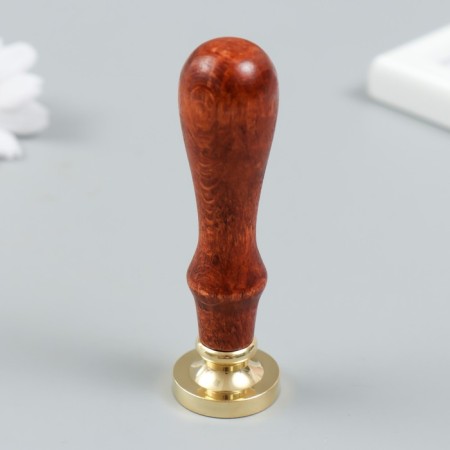 Printing for wax with a wooden handle "Three Snowmen" 9x2.5x2.5 cm-2