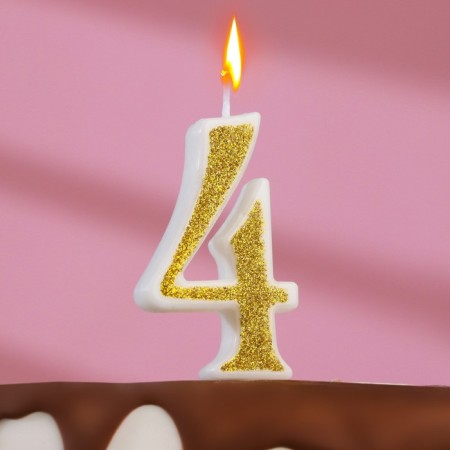 Candle for the cake "Squeez" number 4, golden, 5.2 cm