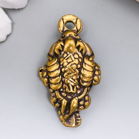 Souvenir brass "Cash toad with coin" 1.9x3.4 cm-2