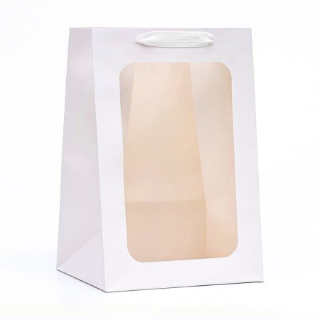 Gift package, with a window, 30 x 20 x 16 cm, white-1