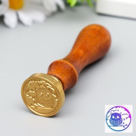 Printing for wax with a wooden handle "Council on a branch" 9x3x3 cm