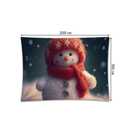 Decorative panel with photo printing "Snowman", horizontal, size 150x200 cm-1