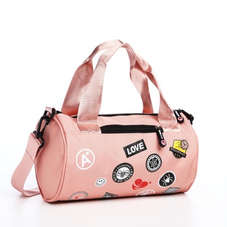 Youth bag with a zipper, pink color-3